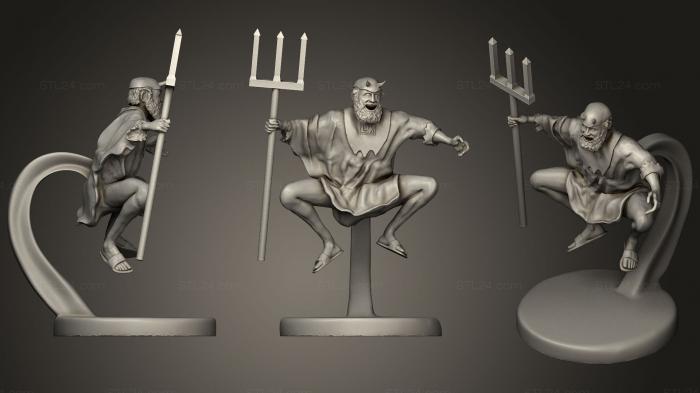 Статуэтки герои, монстры и демоны (Человек-дьявол2, STKM_0770) 3D модель для ЧПУ станка